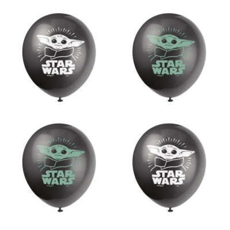 Sac De 8 Ballons En Latex 12" - Mandalorian (The Child) Star Wars