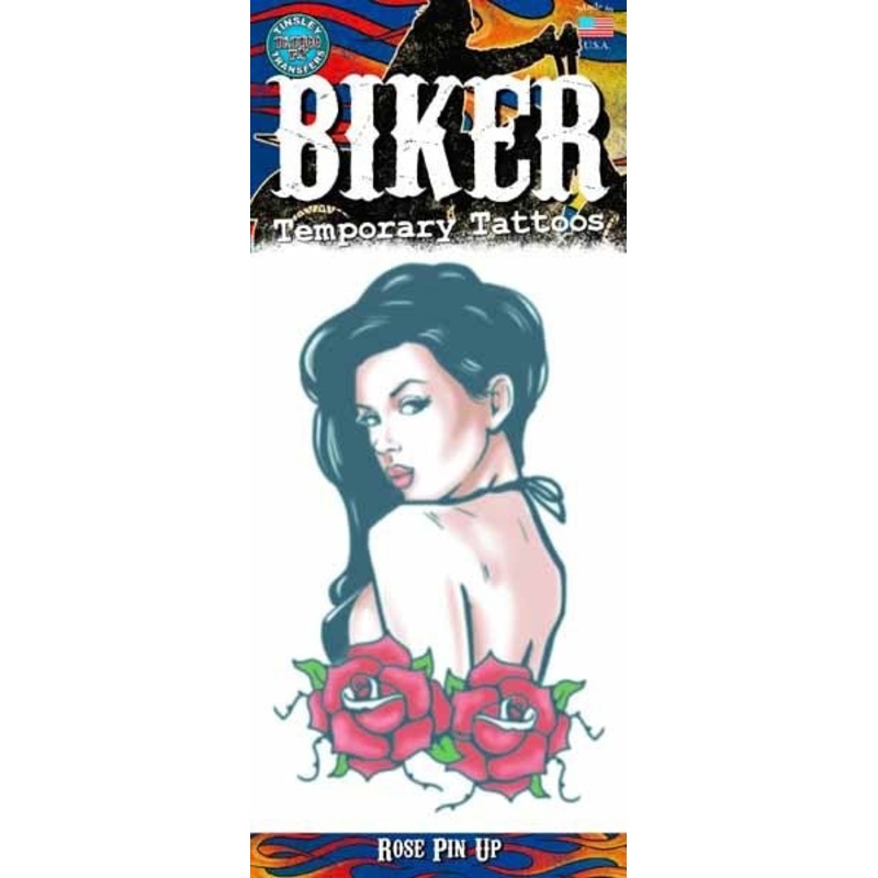 Tatouage Temporaire Pin Up Et Rose