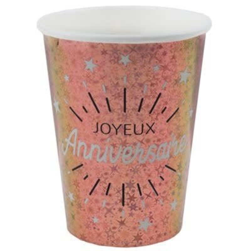 Verres 9Oz - Joyeux Anniversaire Rose Gold (10)