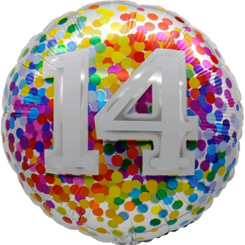 Ballon Mylar 18Po - 14 Ans Confetti