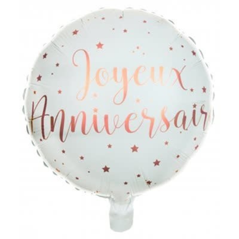 Ballon Mylar 18Po - Joyeux Anniversaire Rose Gold