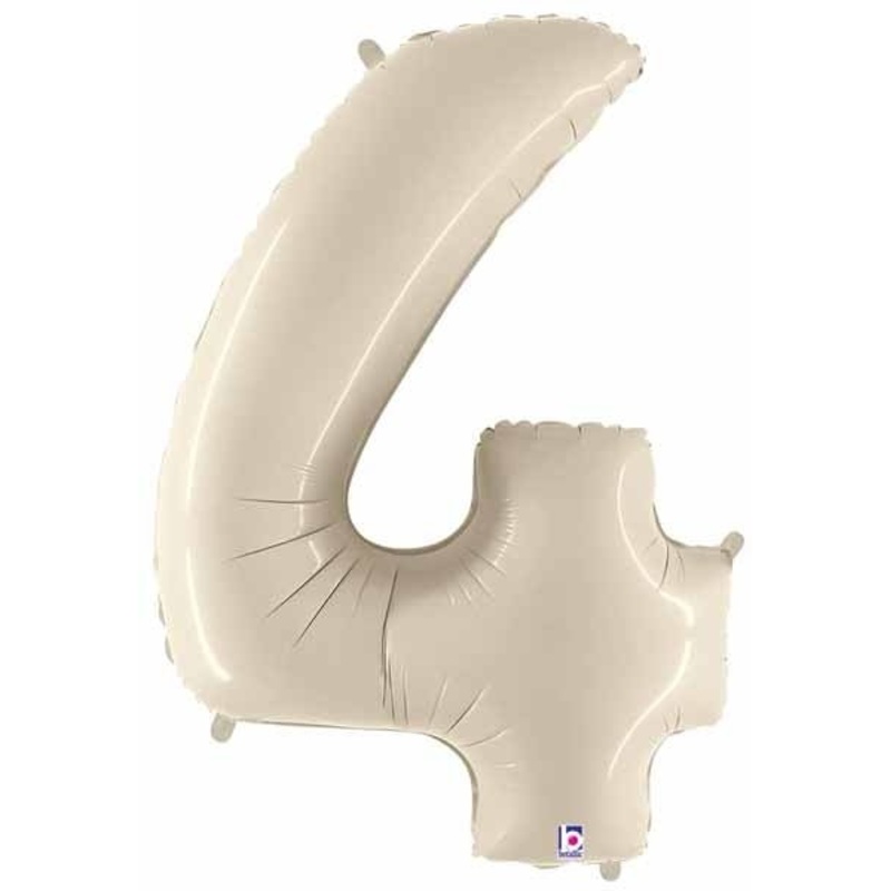 Ballon Mylar Supershape - Nombre 4 Blanc Sable
