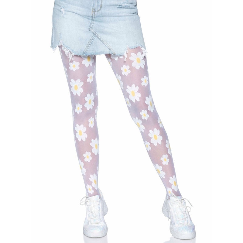 Bas collant transparent fleur de marguerite