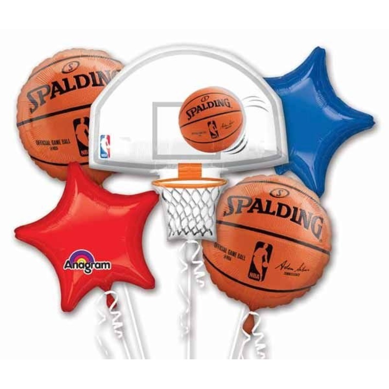 Bouquet De 5 Ballons Mylar - Basketball