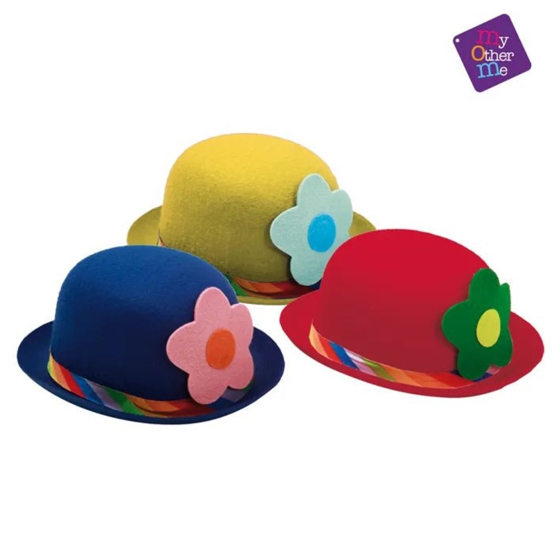 Chapeau Melon - Clown couleurs assorties