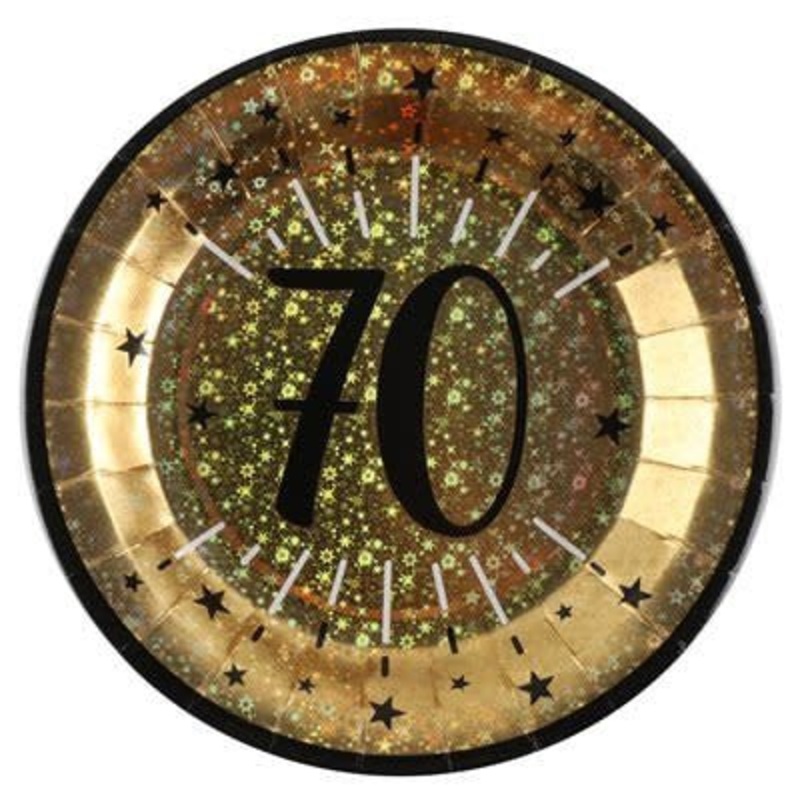Assiettes 9Po (10) -  tincelant Or 70 Ans