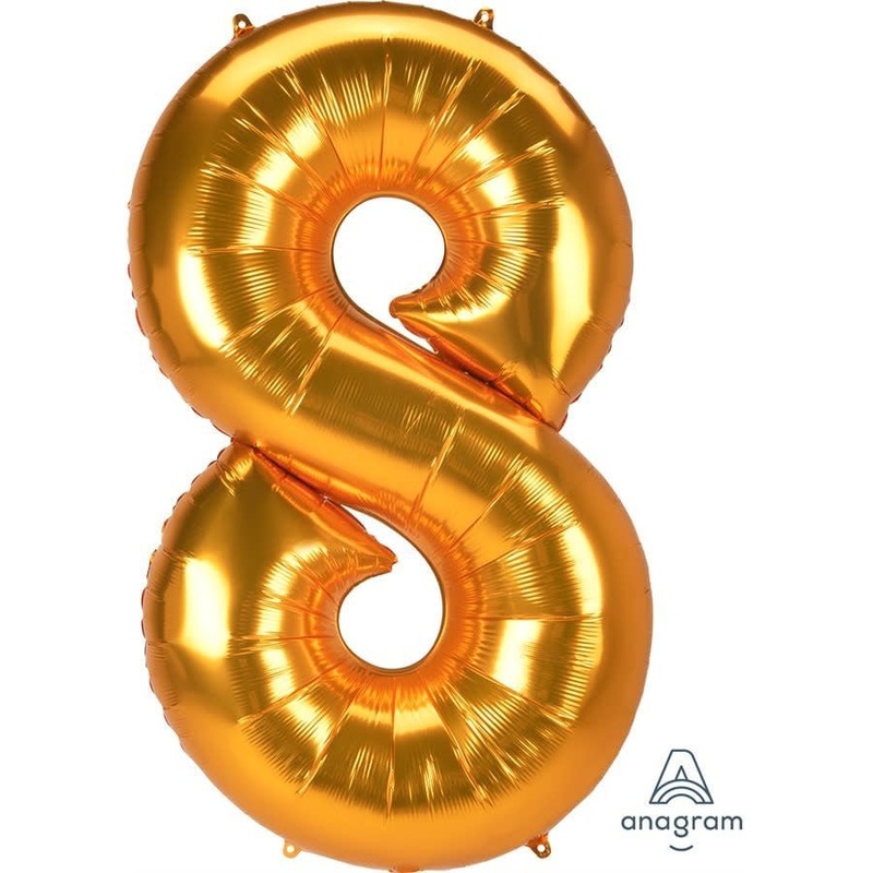 Ballon Mylar 53Po - Chiffre 8 (Or)