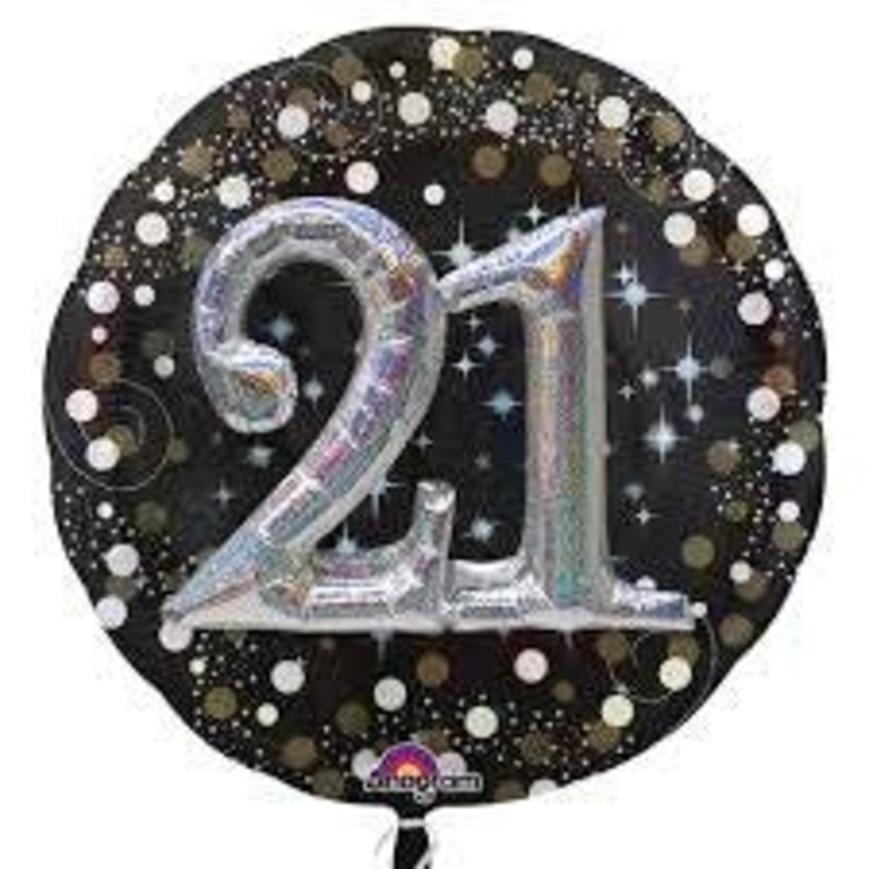 Ballon Mylar Supershape - 21 Ans 3D