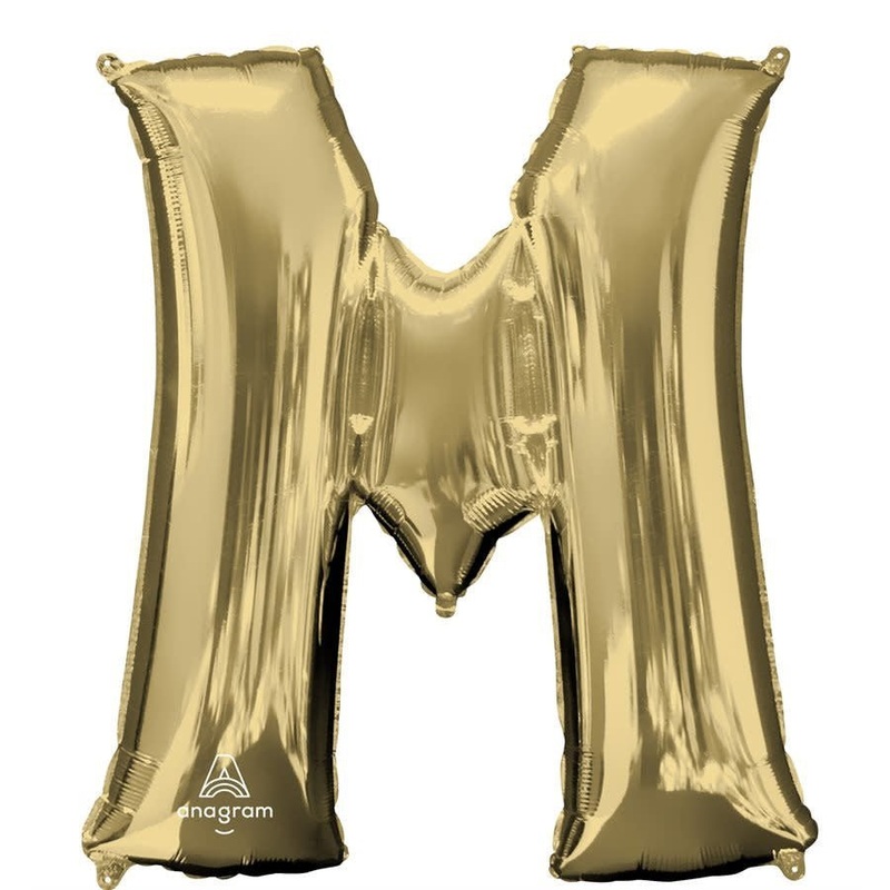 Ballon Mylar Supershape - Lettre M - Or Blanc