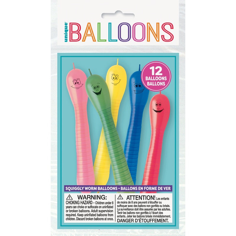 Ballons Latex Serpentins Rigolos  12 units