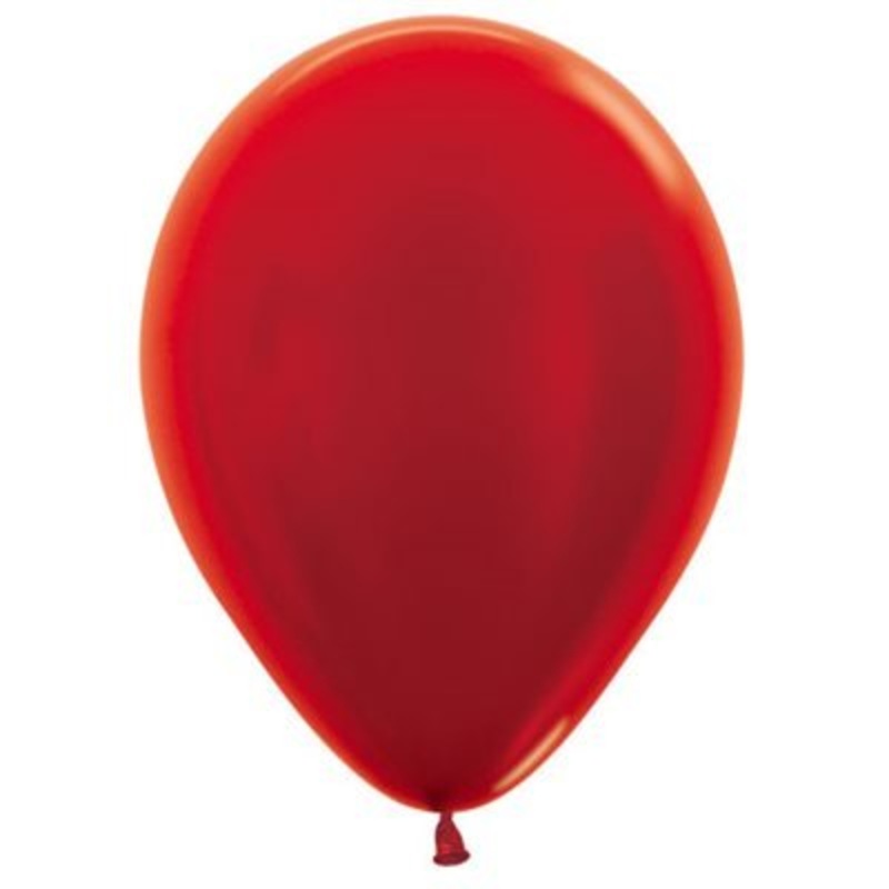 Sac De 50 Ballons 5Po - Rouge Mtallis