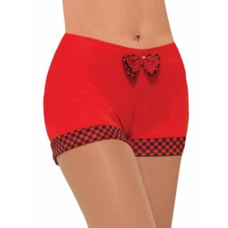 Short Rouge Avec Ornement Carreaut