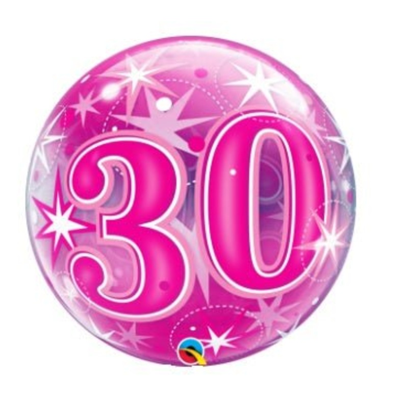 Ballon Bubble - 30 Ans Rose