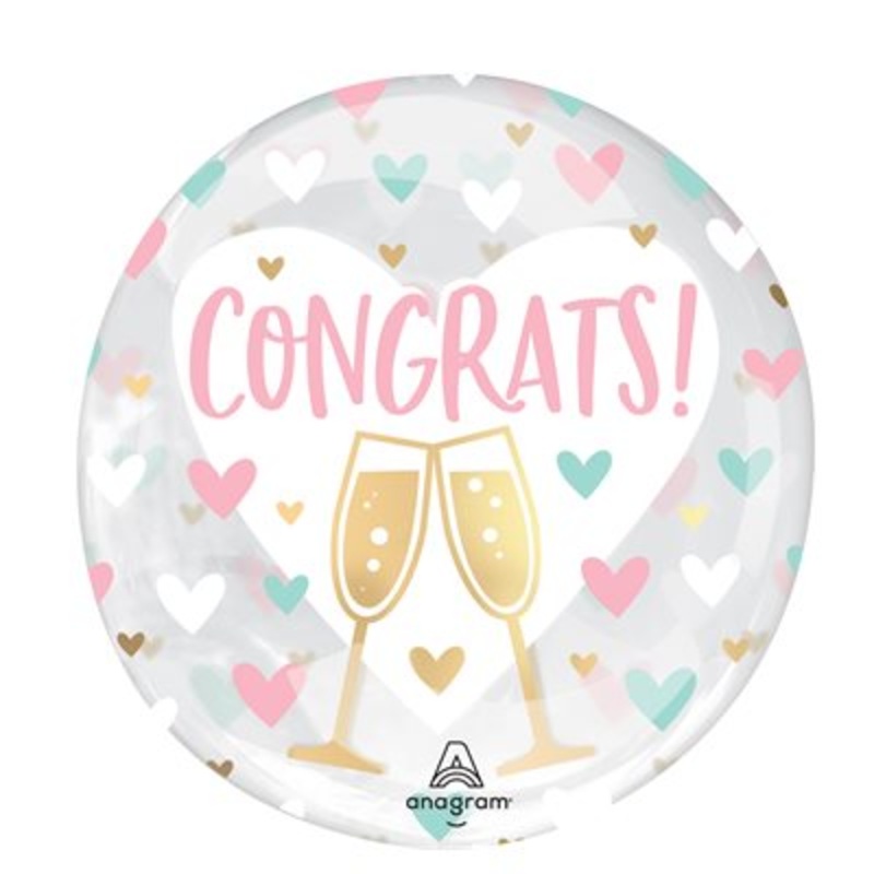 Ballon Clearz (Transparent) Rond 18Po - Congrats!
