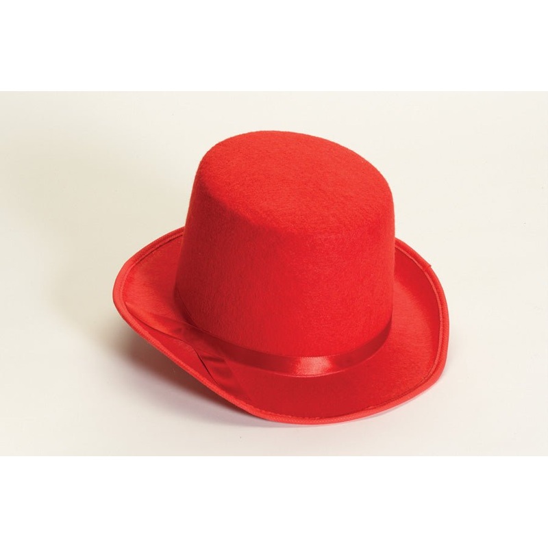 Chapeau Haut De Forme Deluxe Rouge