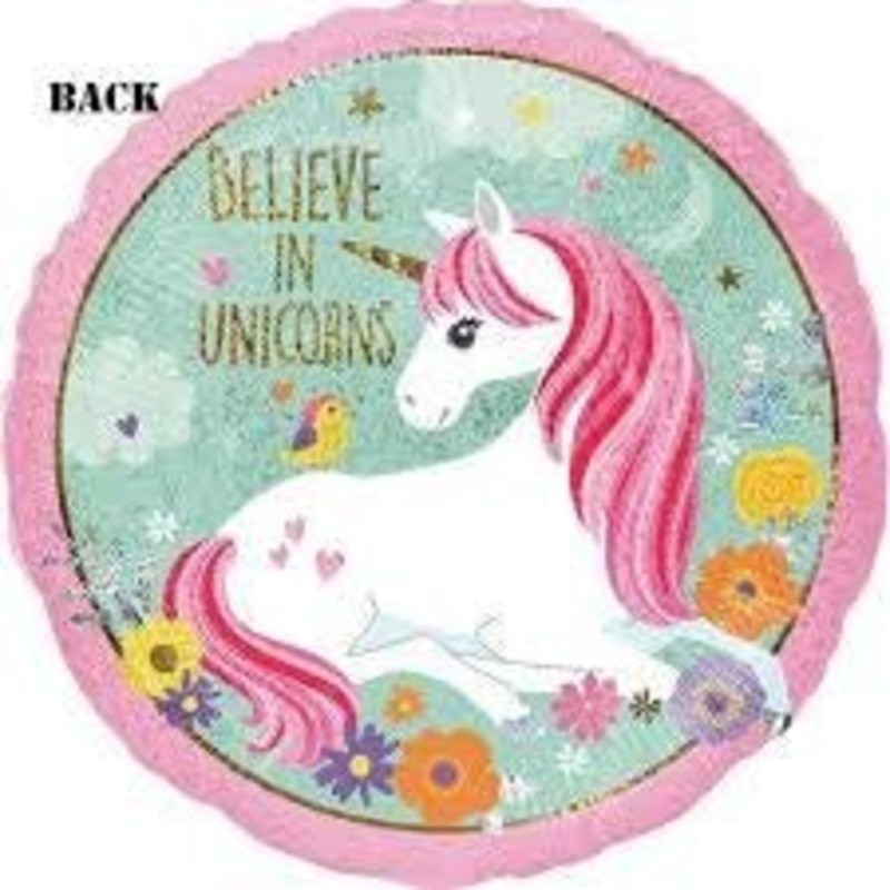 Ballon Mylar 18Po - Believe In Unicorns