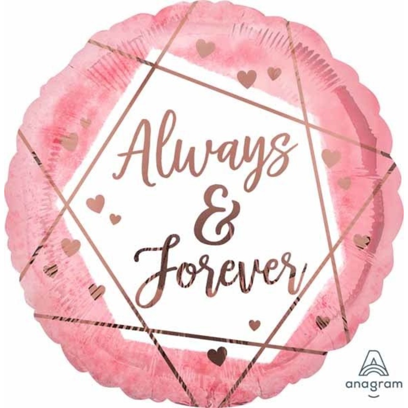 Ballon Mylar 18Po - Rose (Always & Forever)
