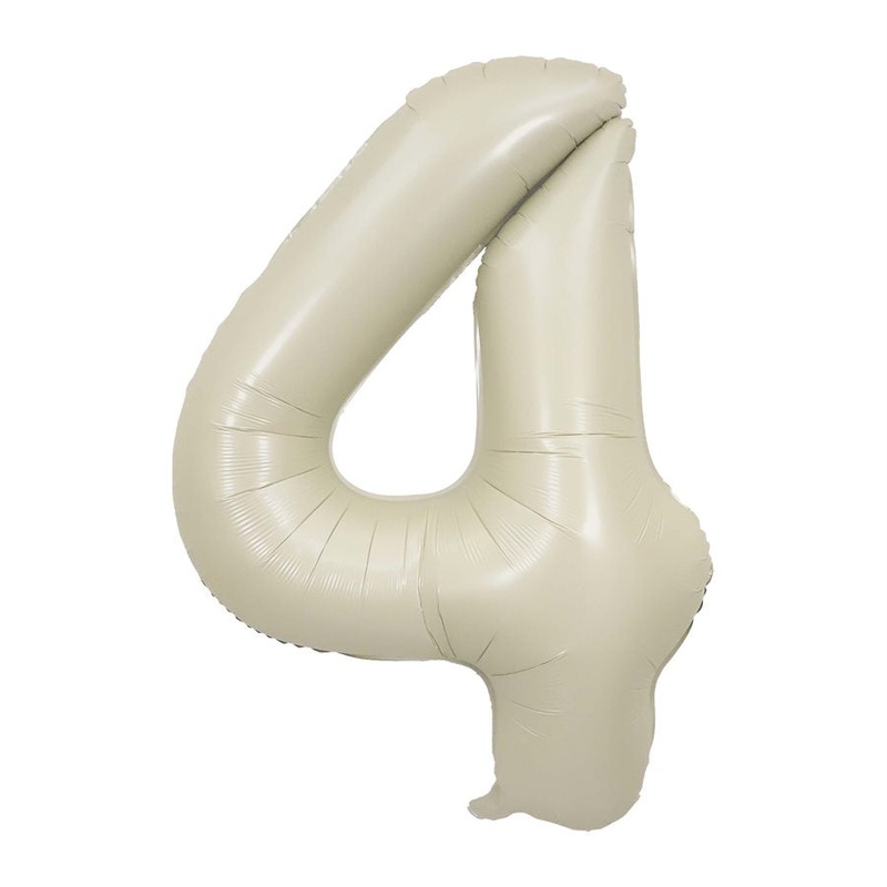 Ballon Mylar Supershape Chiffre 4 - Blanc Sable 34po