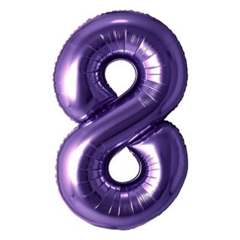 Ballon Mylar Supershape Chiffre 8- Violet 34po