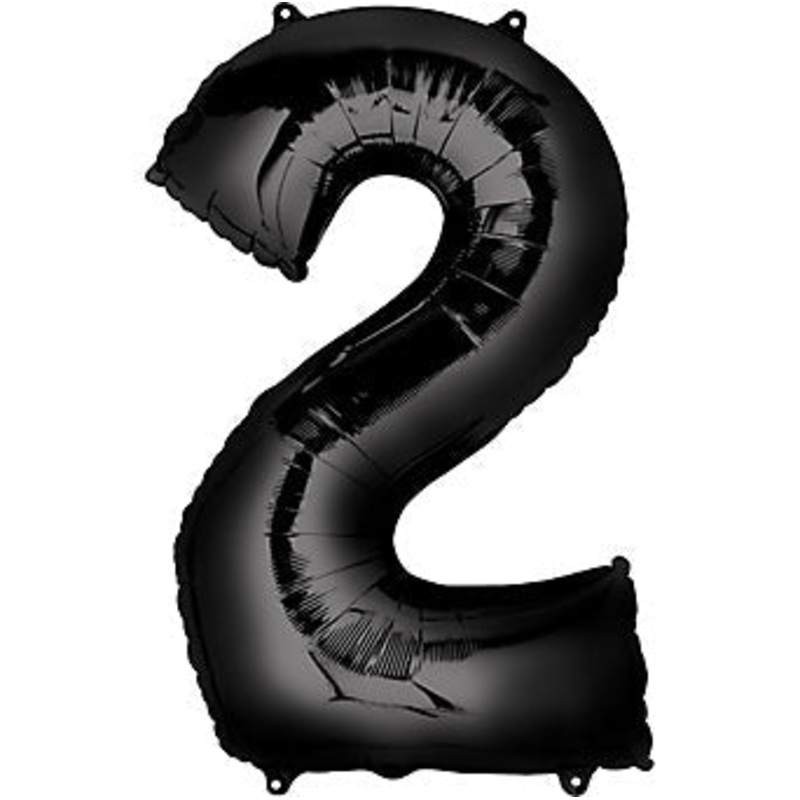 Ballon Mylar Supershape - Nombre 2 Noir