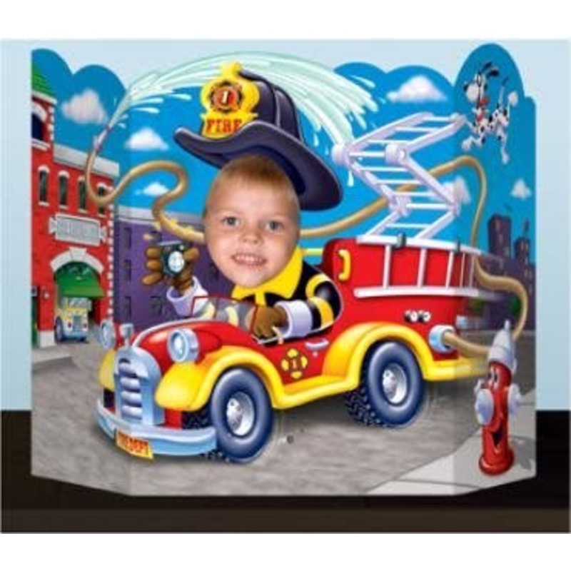 Carton Pour Photo- Camion De Pompier