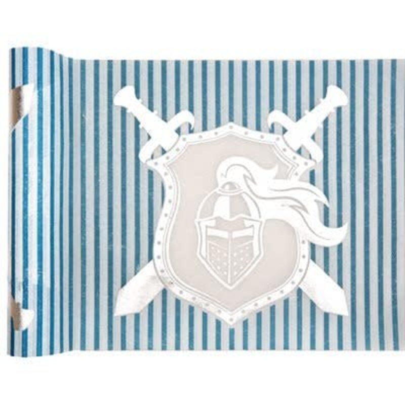 Chemin De Table Chevalier Bleu et Argent