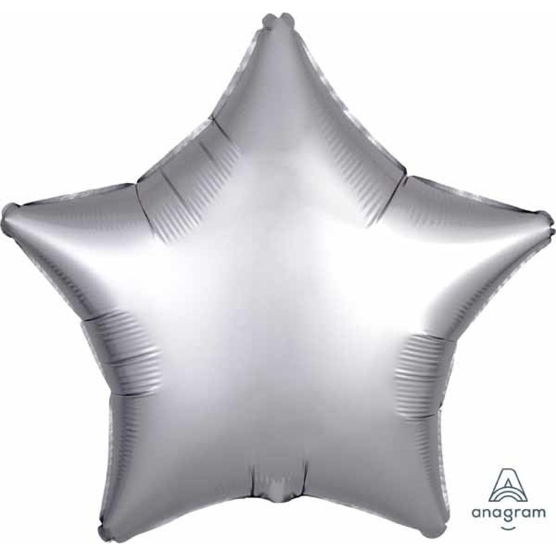 Ballon Mylar 18Po - toile Satin - Gris Platinum