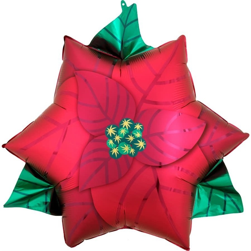 Ballon Mylar Supershape - Poinsettia