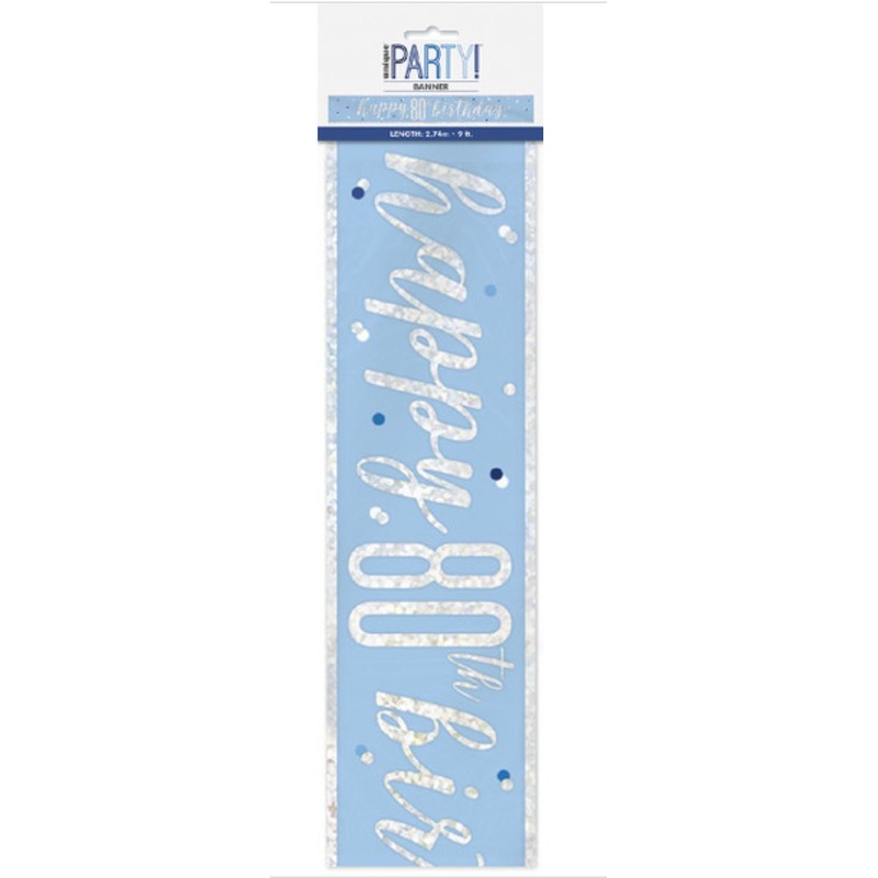 Bannire Bleu Ple "Happy 80Th Birthday"