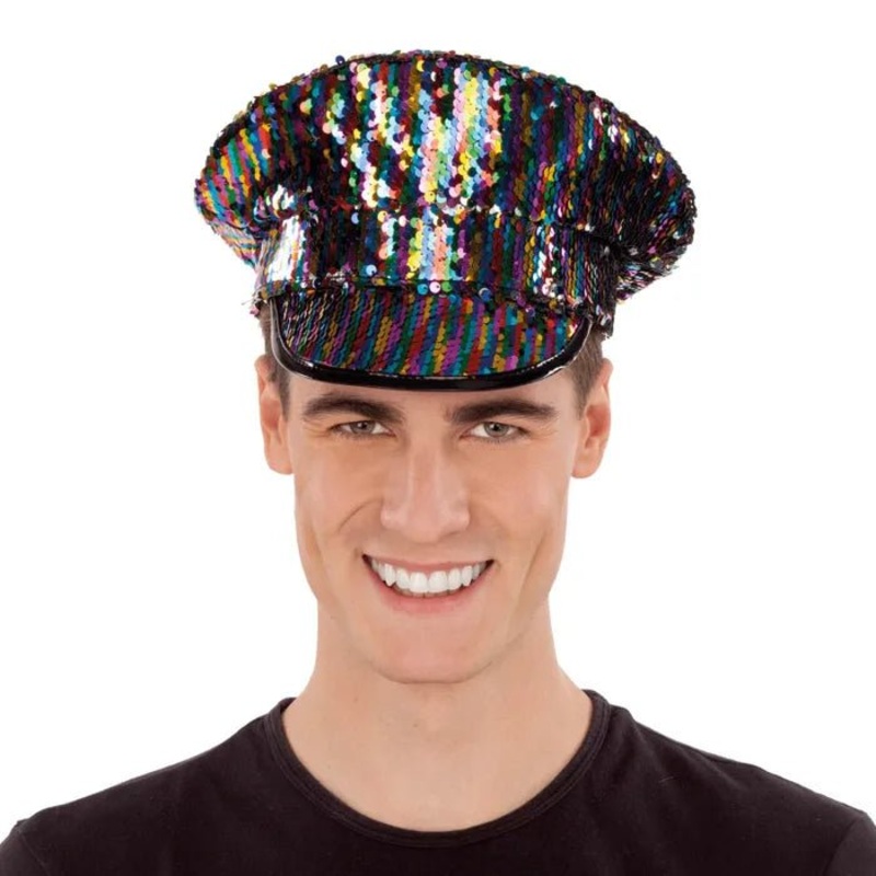 Caquette policier Adulte - Paillettes Colores