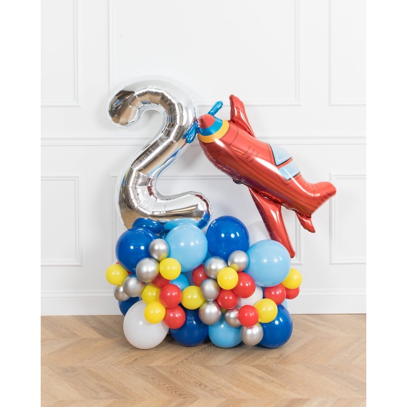 Airplane Theme - Number Balloon Pedestal - 4ft