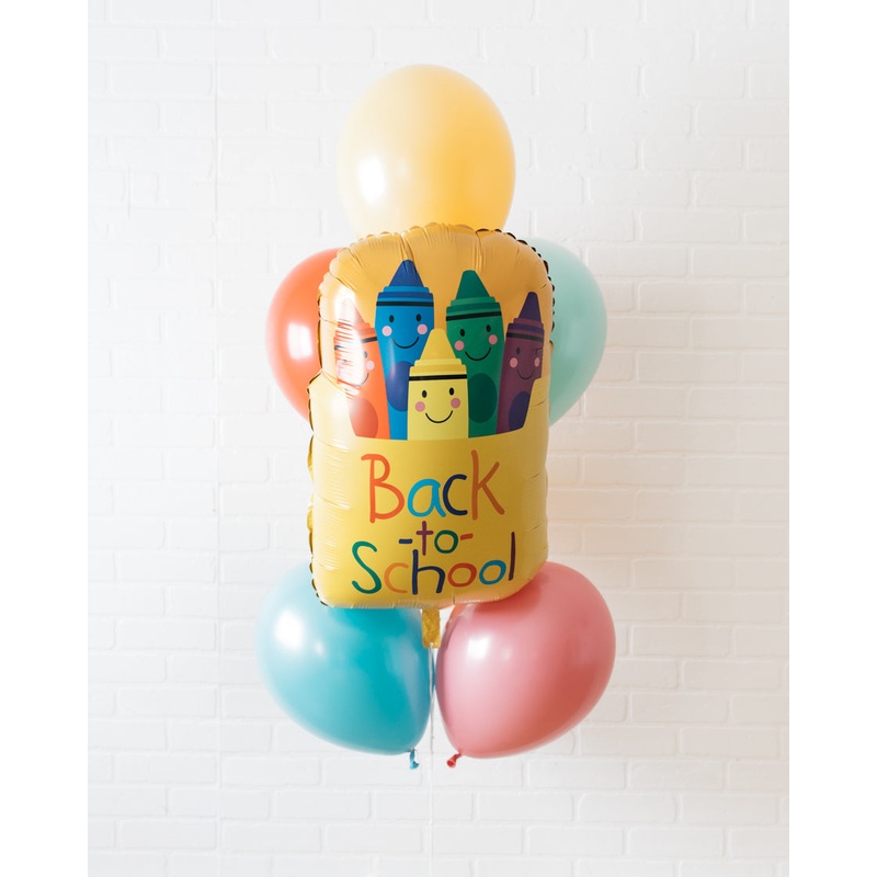 Back 2 School - Crayons Foil and 11in Balloon Bouquet