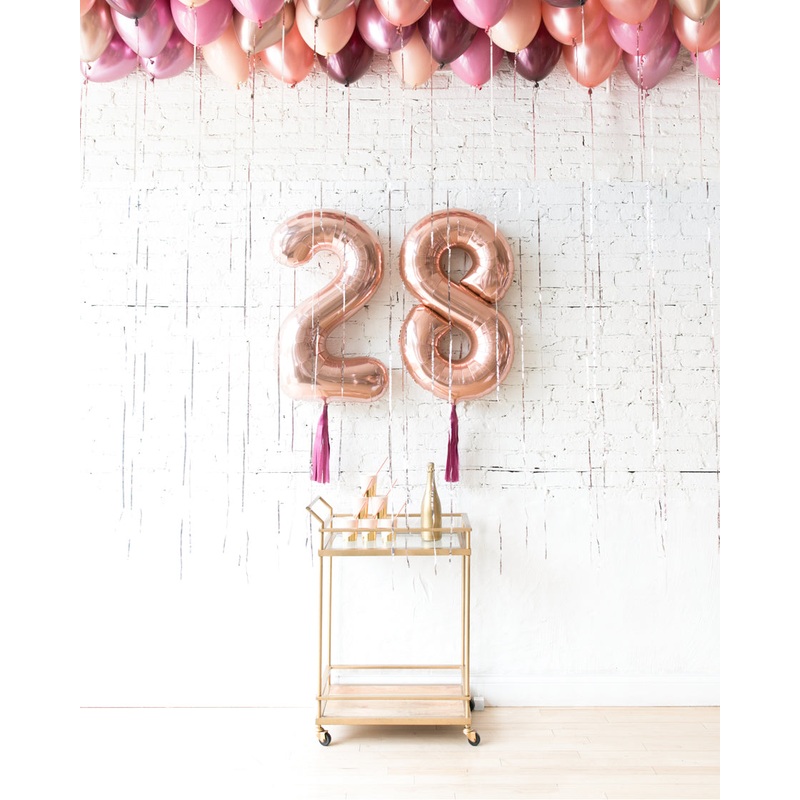 Berry Blush - Number Foils & Ceiling Balloons Set