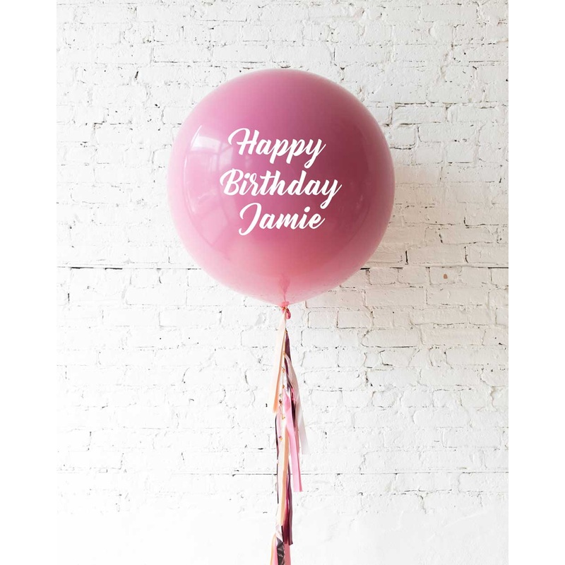 Berry Blush - Personalized Happy Birthday Balloon with Tassel