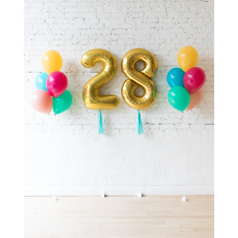 Tropical Time - Numbers & 11in Balloon Bouquets Set