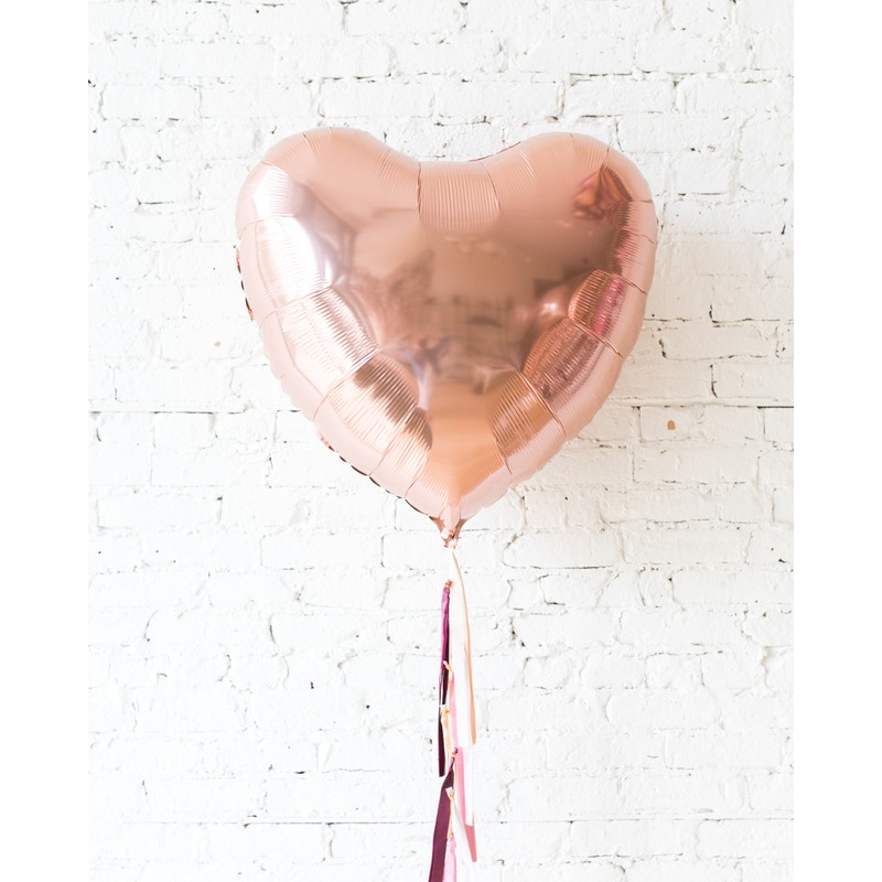Berry Blush - 36in Heart Foil Balloon with Half-Tassel