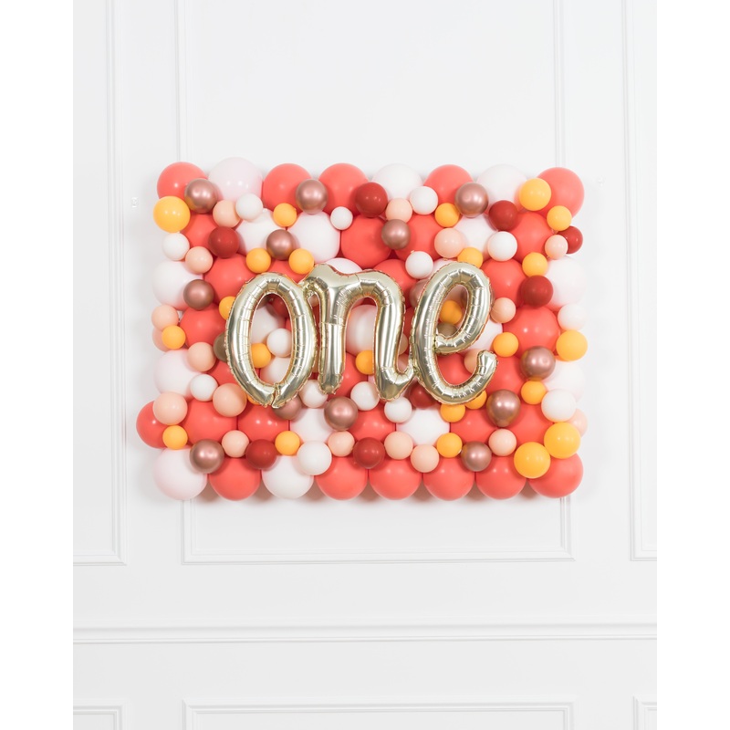 Boho Rainbow Party - ONE Script Balloon Backdrop Board - 30inx40in