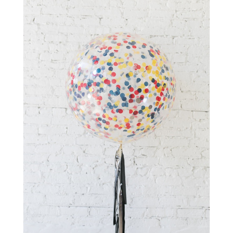 Superhero Theme - Confetti Giant Balloon with Tassel