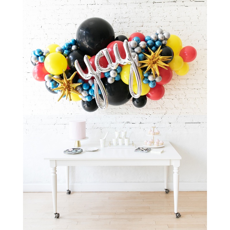 Superhero Theme - Yay Script Backdrop Balloon Garland Install Piece - 6ft