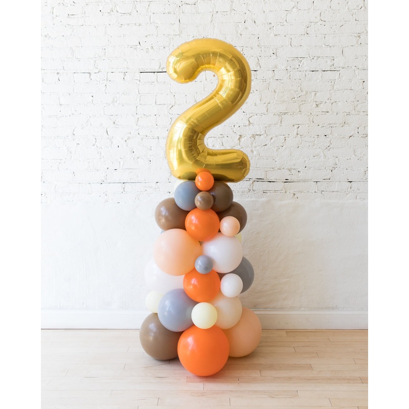 Woodland Theme - Customizable Number Balloon Column - 4ft