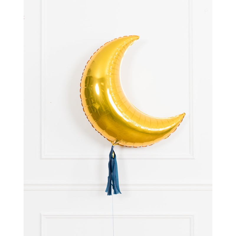 Twinkle Twinkle - 35in Crescent Moon Foil Balloon with Skirt
