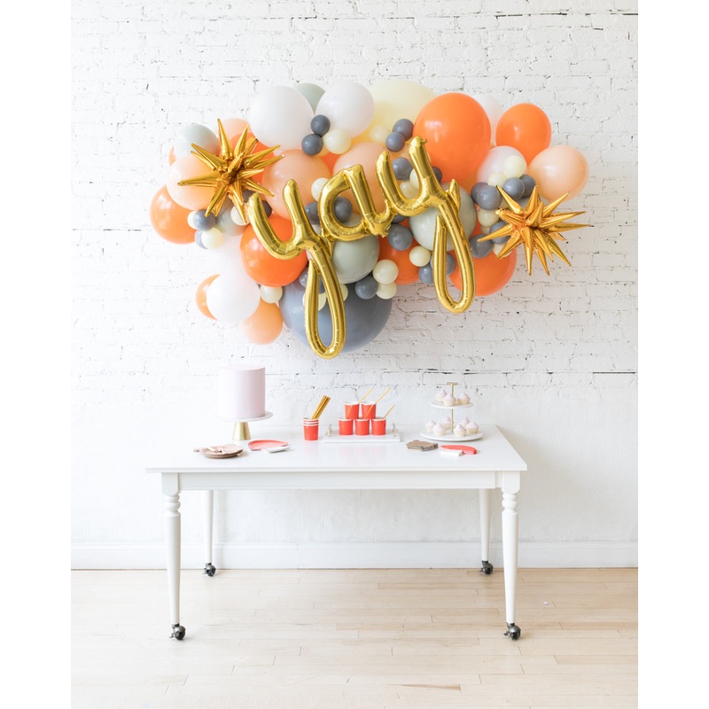 Woodland Theme - Yay Script Backdrop Balloon Garland Install Piece - 6ft