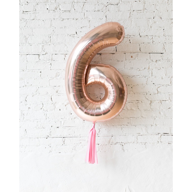 34in Rose Gold Foil Number with Bubblegum Pink Skirt