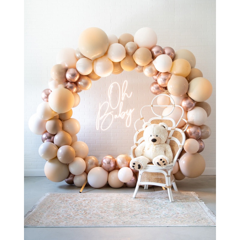 Bashful Blues - Circle Frame Install Piece with Neon Sign