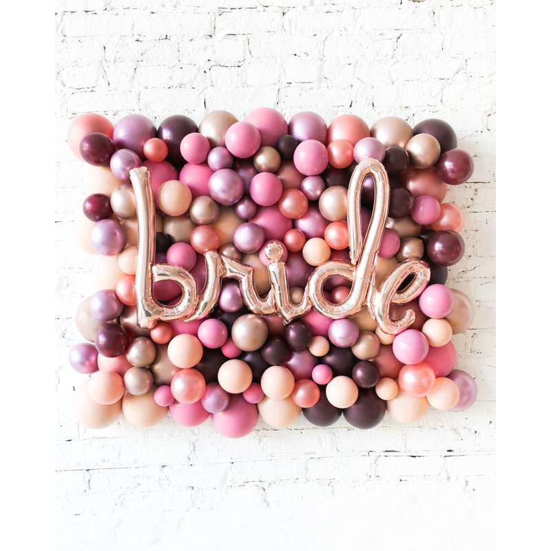 Berry Blush - BRIDE Balloon Backdrop Board - 30inx40in