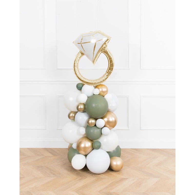 Blushing - Diamond Ring Balloon Column - 4ft