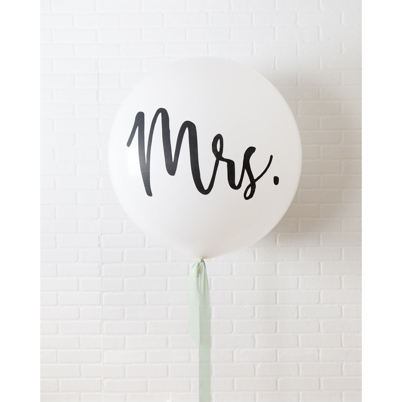 Botanical - Mrs or Mr Giant Balloon with Ribbon
