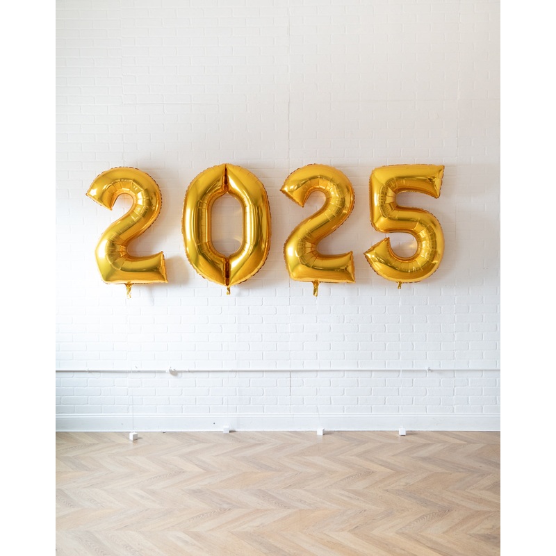 New Year's Eve - 34in Gold Foil Numbers "2025"
