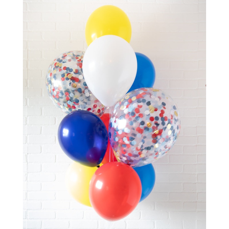 Ruff Rescue - Confetti and 11in Balloons - bouquet of 10