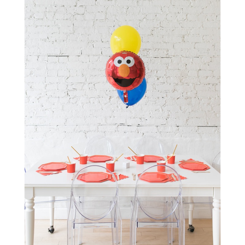 Sesame Street Theme - Elmo and 11in Balloons Centerpiece - bouquet of 3